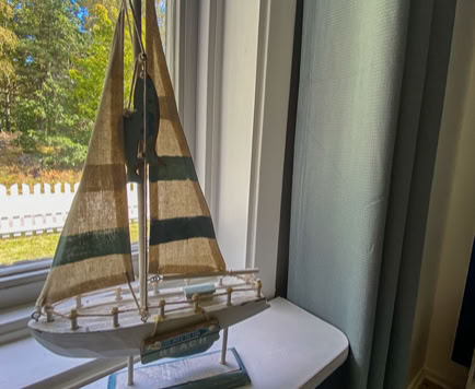 Dekoration im blauen Schlafzimmer