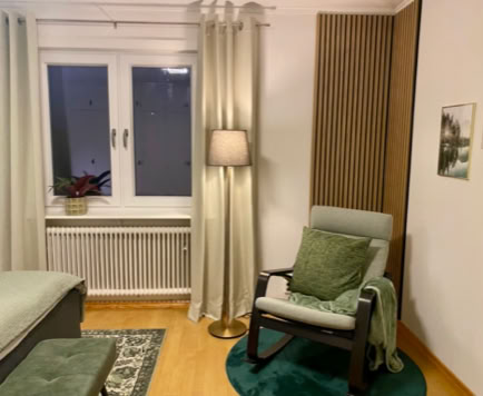 Grünes Schlafzimmer