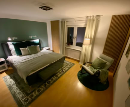 Grünes Schlafzimmer