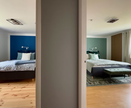 Blaues und grünes Schlazimmer